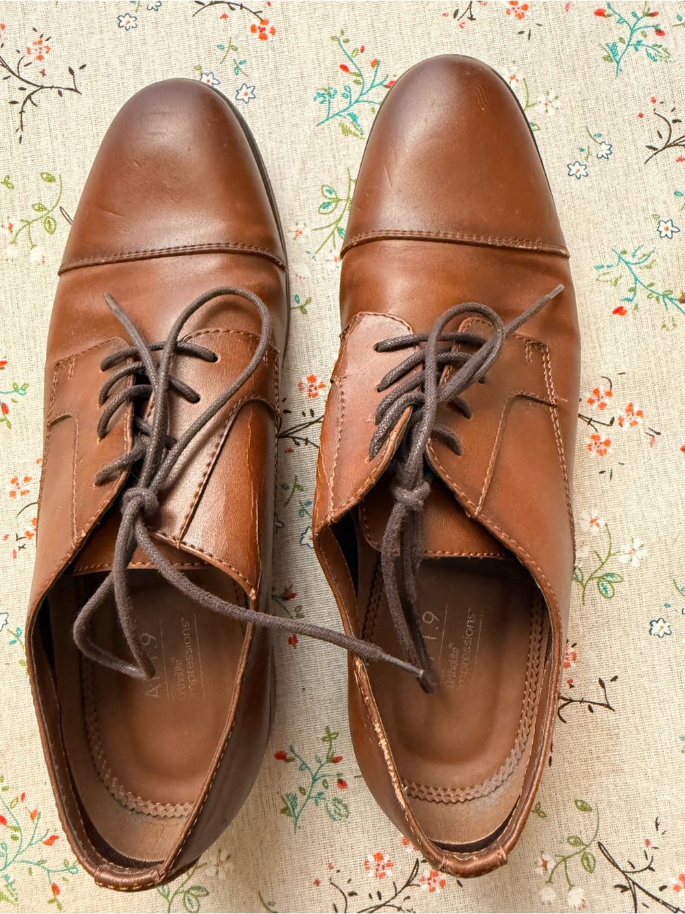 Apt. 9 Men's Tan Leather Lace-Up Derby Shoes